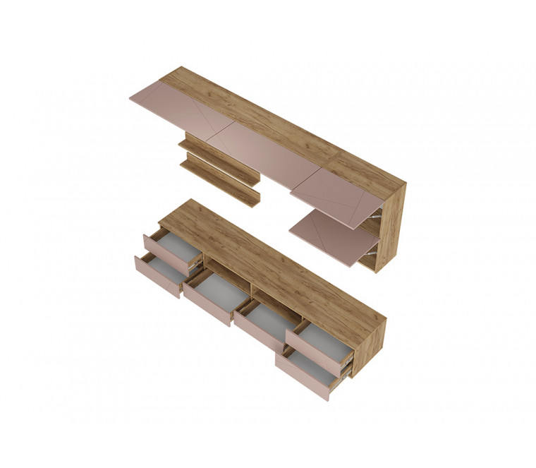 Гостиная Камелия ГС-01 2402 (Крафт/Шарли пинк MF-13)