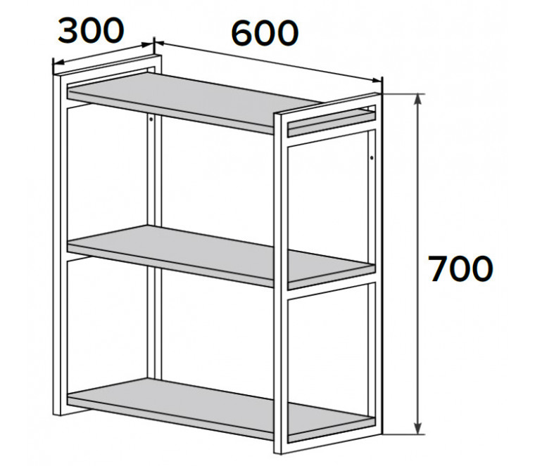 Открытая полка ДСВ ОПМ 600