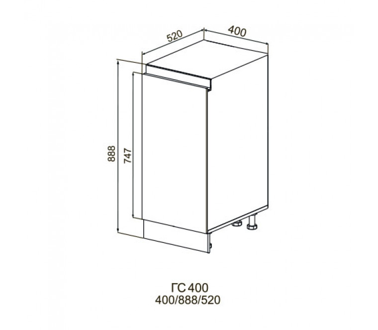 NORMA Виано Gola шкаф нижний 400 ГС-400