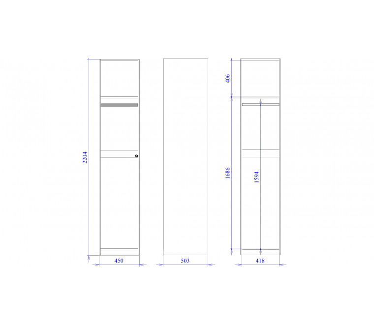 МС Фрея Шкаф 1-дверный с зеркальной дверью 450 (Белый)